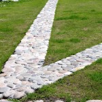 80-120 scottish cobbles in concrete path