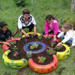 Building raised beds from old worn tyres